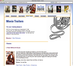 Movie theatre website